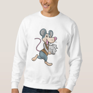Maus als Sekretär mit Papier Sweatshirt