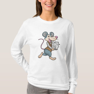 Maus als Sekretär mit Papier T-Shirt