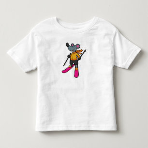 Maus als Skifahrer mit Ski Kleinkind T-shirt