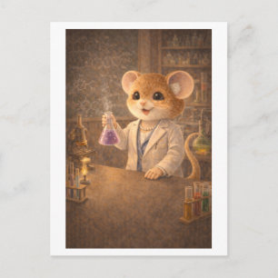 Maus als Wissenschaftlerin in ihrer Karriere Postkarte