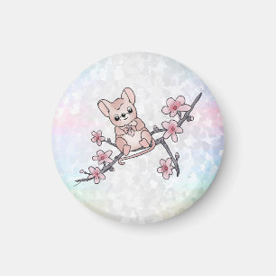 Maus auf Blütenzweig Magnet