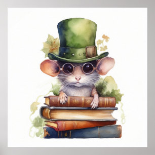 Maus auf Büchern 7 Poster