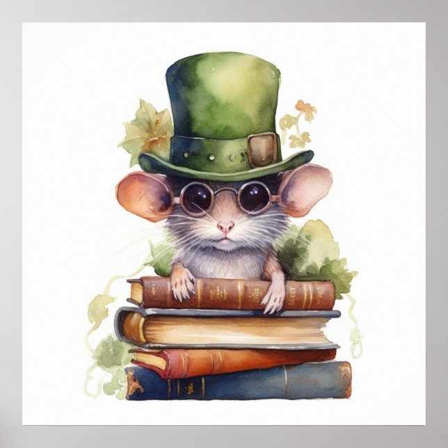 Maus auf Büchern 7 Poster (Vorne)