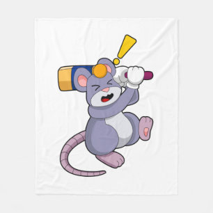 Maus auf Cricket mit Cricket-Fledermaus Fleecedecke
