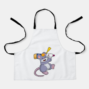 Maus auf Cricket mit Cricket-Fledermaus Schürze