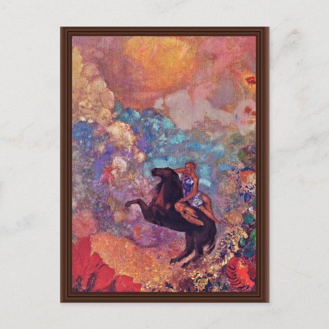 Maus auf Pegasus von Redon Odilon (beste Qualität) Postkarte (Vorderseite)