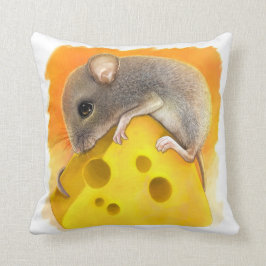 Maus auf realistischer Malerei des Käses Kissen