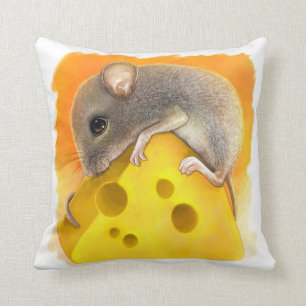 Maus auf realistischer Malerei des Käses Kissen