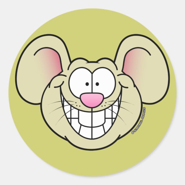 Maus-Aufkleber (Tan) Runder Aufkleber (Vorderseite)