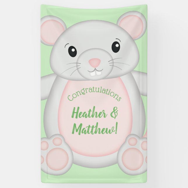Maus Baby Dusche Banner (Vertikal)