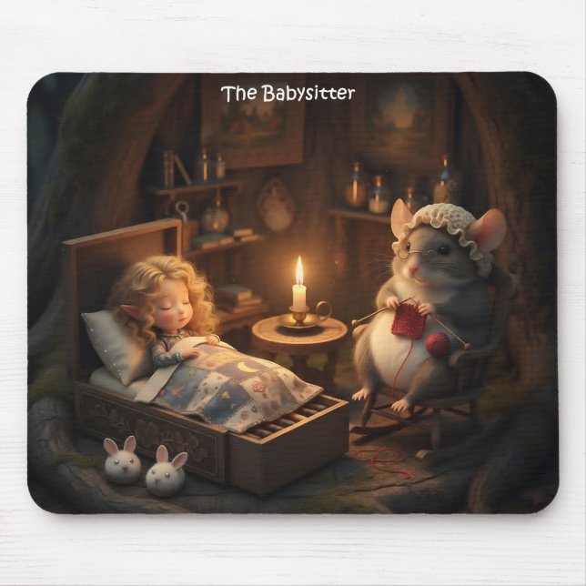 Maus-Babysitter Mousepad (Vorne)