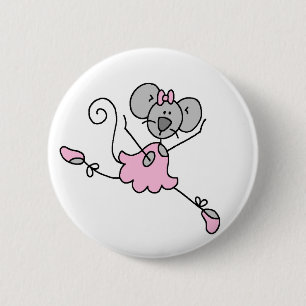 Maus-Ballerina Ein Knopf Button