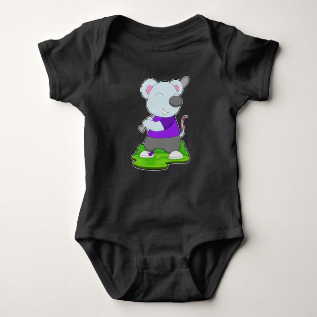 Maus Baseball Baseball Baby Strampler (Vorderseite)