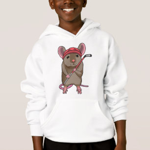 Maus bei Eishockey mit Eishockeystick mit Eishocke Hoodie