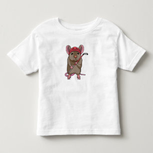 Maus bei Eishockey mit Eishockeystick mit Eishocke Kleinkind T-shirt
