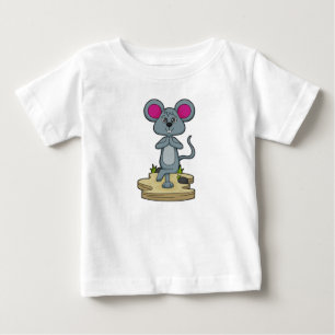Maus bei Yoga-Fitness Baby T-shirt
