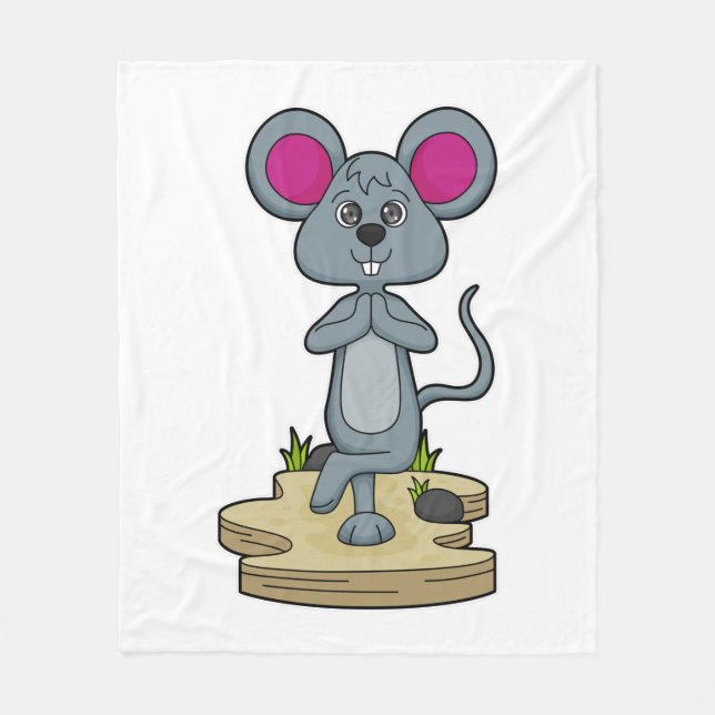 Maus bei Yoga-Fitness Fleecedecke (Vorderseite)