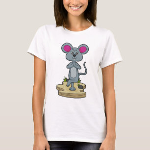 Maus bei Yoga-Fitness T-Shirt