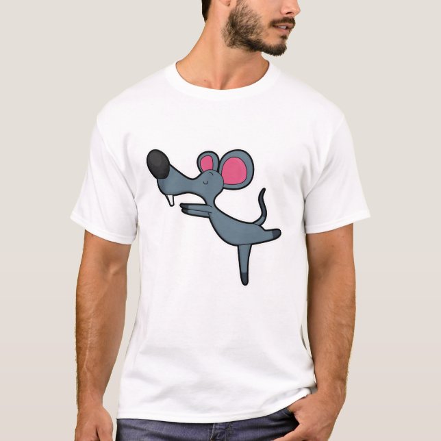 Maus bei Yoga-Stretching-Übung T-Shirt (Vorderseite)