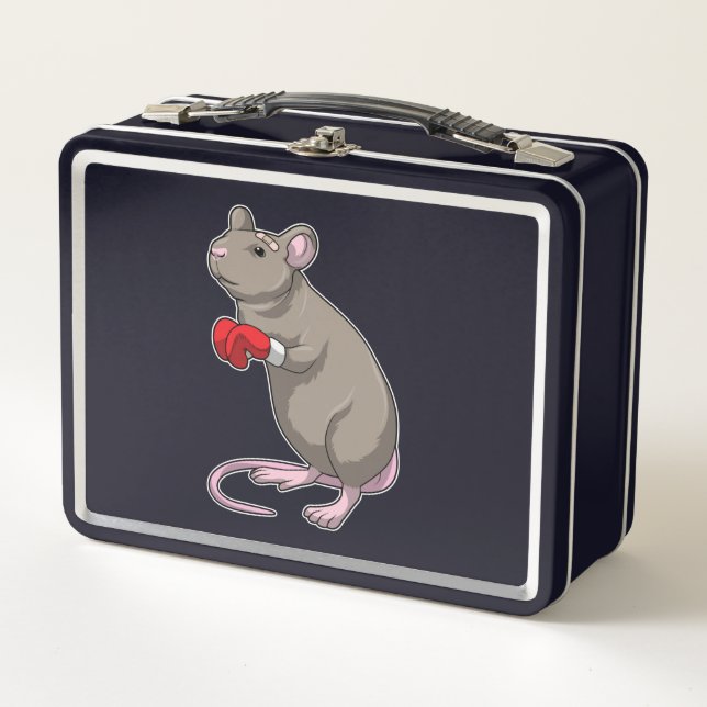 Maus beim Boxen mit Boxhandschuhen (Vorderseite)