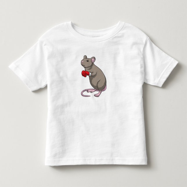 Maus beim Boxen mit Boxhandschuhen Kleinkind T-shirt (Vorderseite)