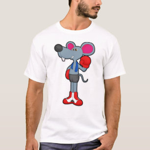 Maus beim Boxen mit Boxhandschuhen T-Shirt