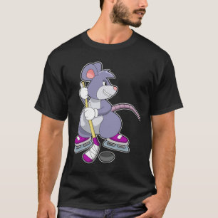 Maus beim Eishockey mit Eishockeyschläger T-Shirt