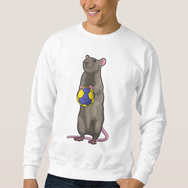 Maus beim Handball Sport Sweatshirt (Vorderseite)