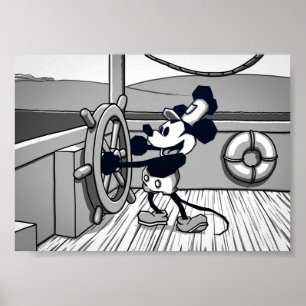 Maus beim Micken in Dampfbooten Poster