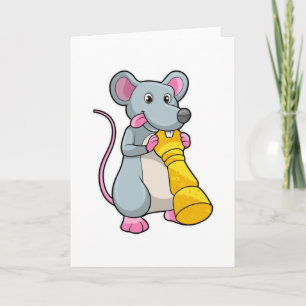 Maus beim Schachspiel mit Schachfigur Bauer Karte