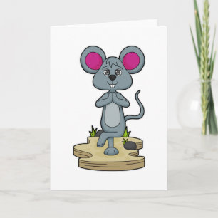 Maus beim Yoga-Fitness Karte