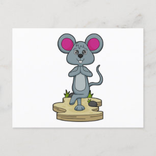 Maus beim Yoga-Fitness Postkarte