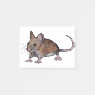 MAUS, Brown-Feld-Mäuseillustration Post-it Klebezettel