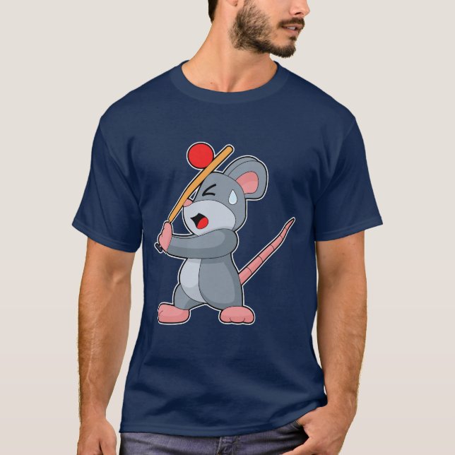 Maus-Cricket-Schläger T-Shirt (Vorderseite)