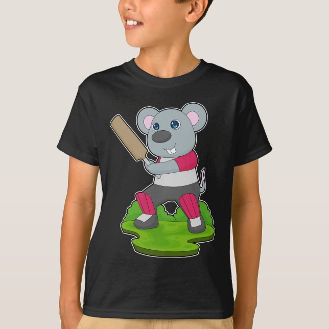 Maus-Cricket-Schläger T-Shirt (Vorderseite)