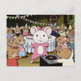 Maus Dance Party Anime Style Postkarte