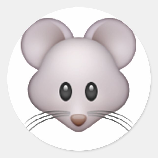 Maus - Emoji Runder Aufkleber (Vorderseite)