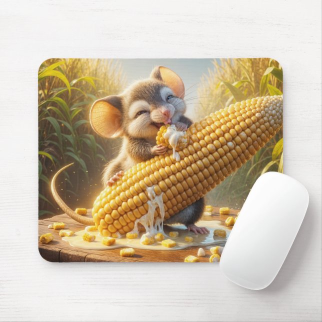 Maus essen Mais auf dem Cob Mousepad (Mit Mouse)