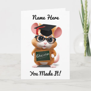 Maus-Graduate-geklappte Grußkarte Karte