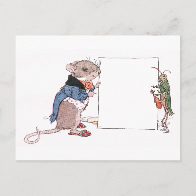 Maus & Grasshopper Halten Sie Ihr Foto fest Postkarte (Vorderseite)