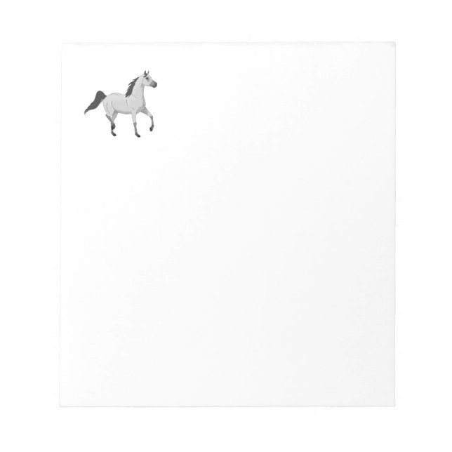 Maus graues Arabian Horse Trotting and Prancing Notizblock (Vorderseite)