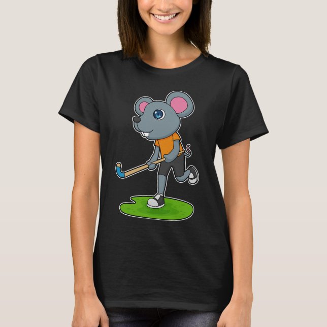 Maus Hockey Hockey-Stab T-Shirt (Vorderseite)