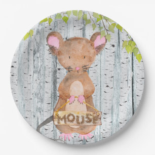 Maus- Holzfreunde - Aquarellbilder Pappteller