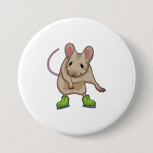 Maus Ice Skaten Ice Skate Button