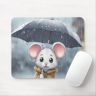 Maus im Regen Mousepad