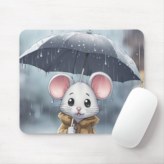 Maus im Regen Mousepad (Mit Mouse)