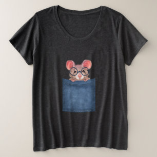 Maus in der Tasche Große Größe T-Shirt