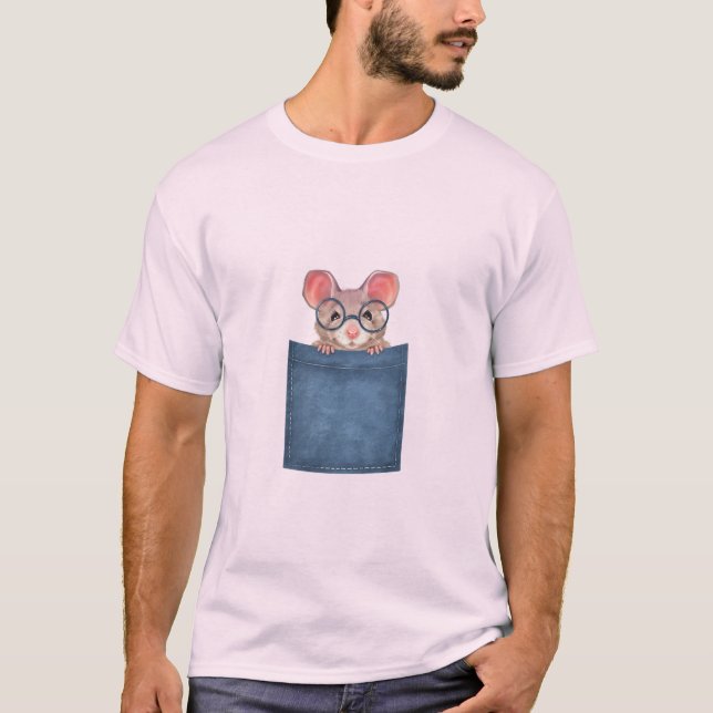 Maus in der Tasche T-Shirt (Vorderseite)
