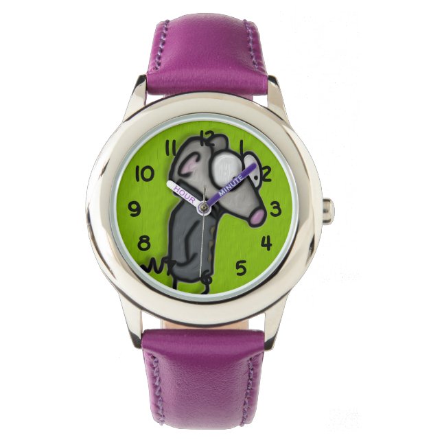 Maus in einem Schlüssel Armbanduhr (Vorderseite)