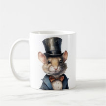 Maus in einem Top Hat und einer Anzug-Tasse